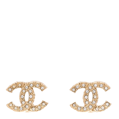 Chanel Crystal CC Earrings Gold 1 of 5