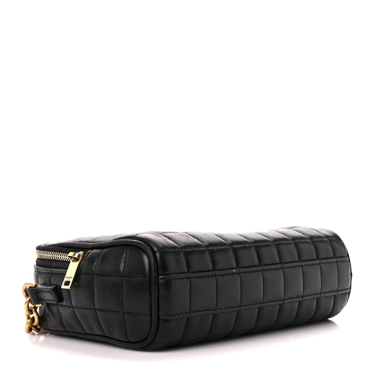 Lambskin Carre Quilted Cassandre Mini Camera Bag Black