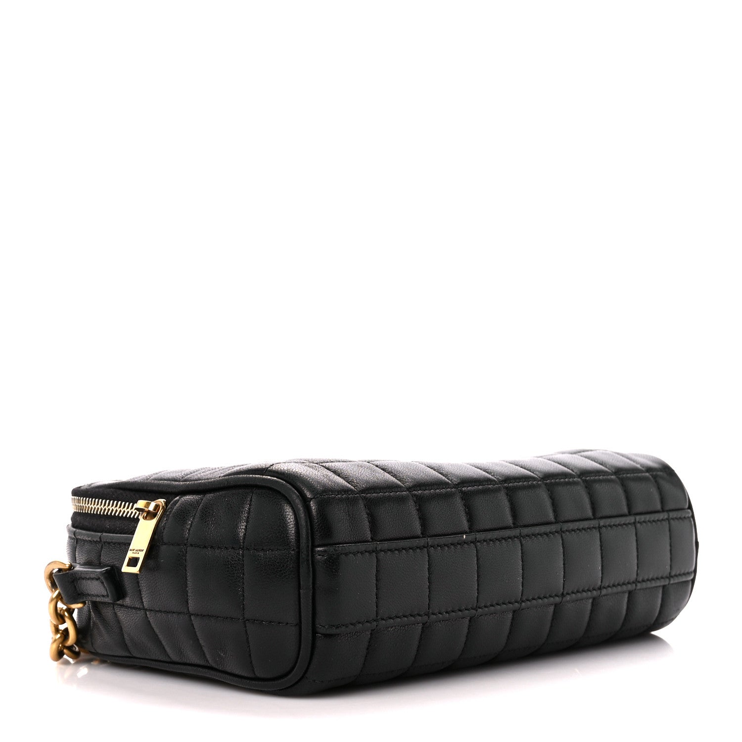 Saint Laurent Lambskin Carre Quilted Cassandre Mini Camera Bag Black 4 of 11