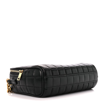Saint Laurent Lambskin Carre Quilted Cassandre Mini Camera Bag Black 4 of 11