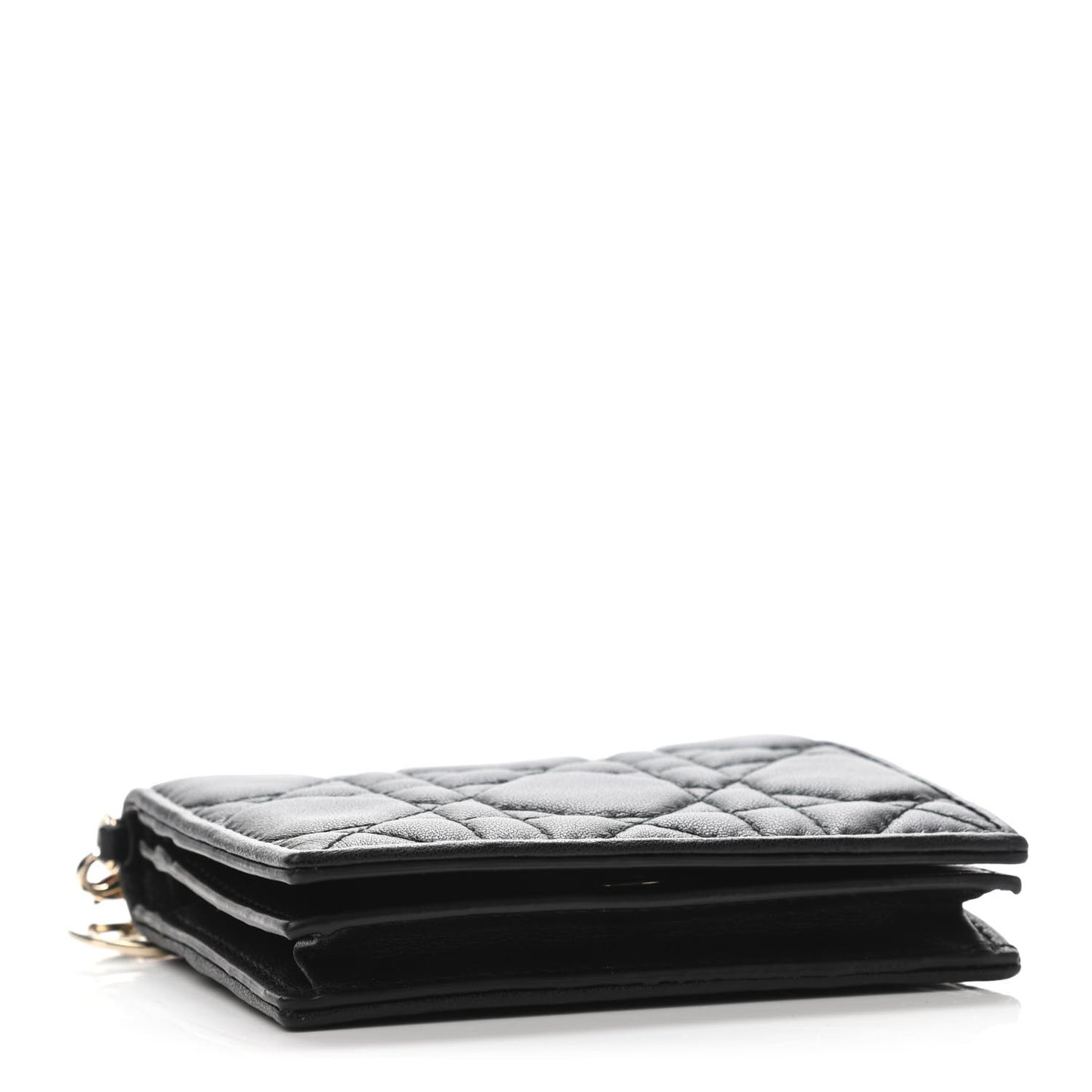 Lambskin Cannage Mini Lady Dior Wallet Black