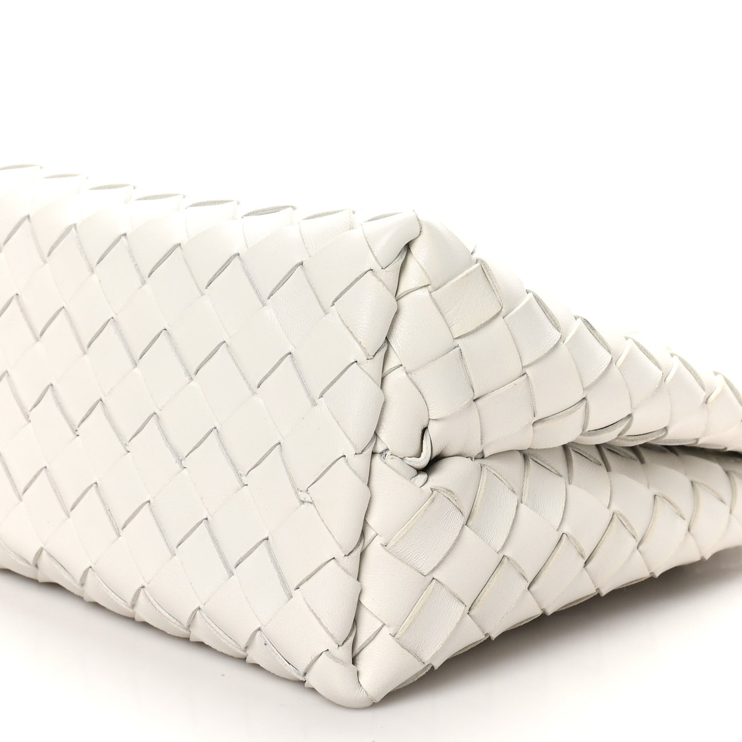 Nappa Intrecciato Small Andiamo Shoulder Bag White