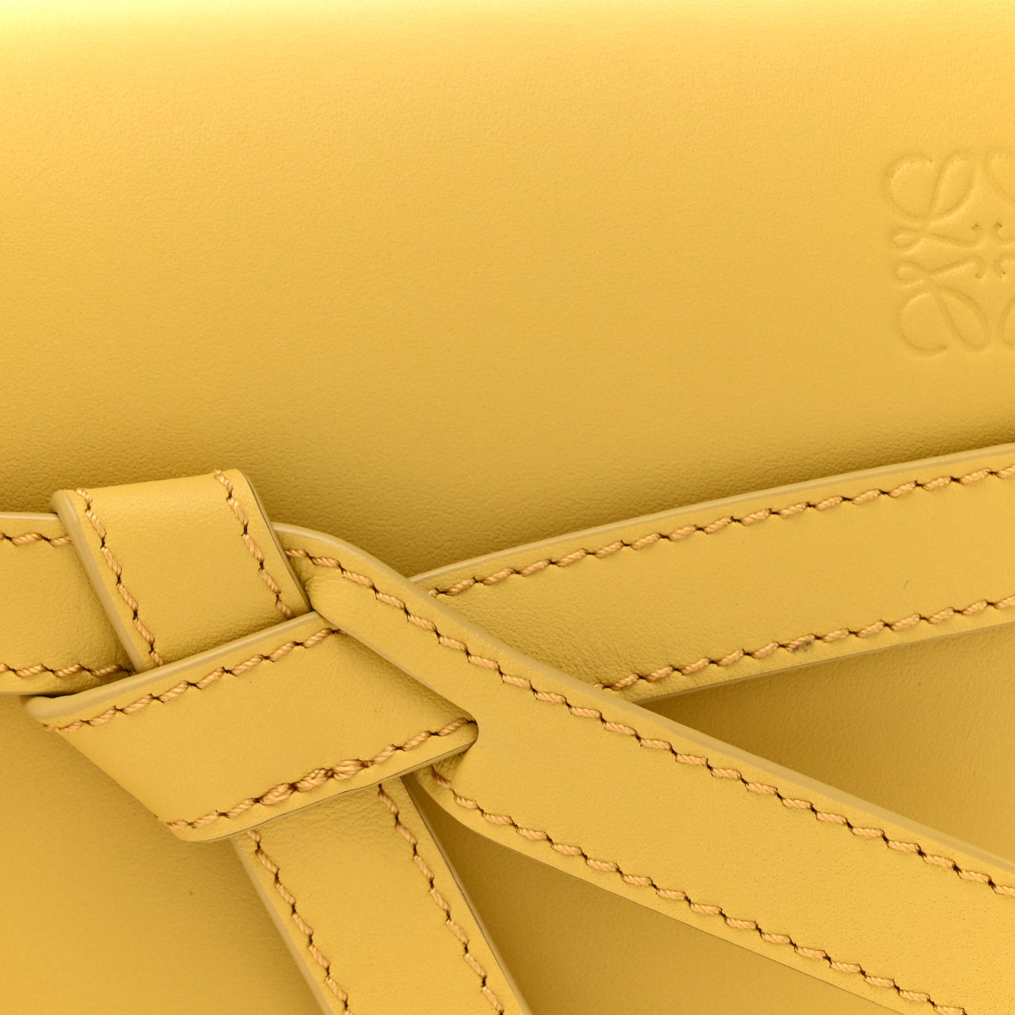 Calfskin Jacquard Mini Gate Dual Bag Dark Yellow
