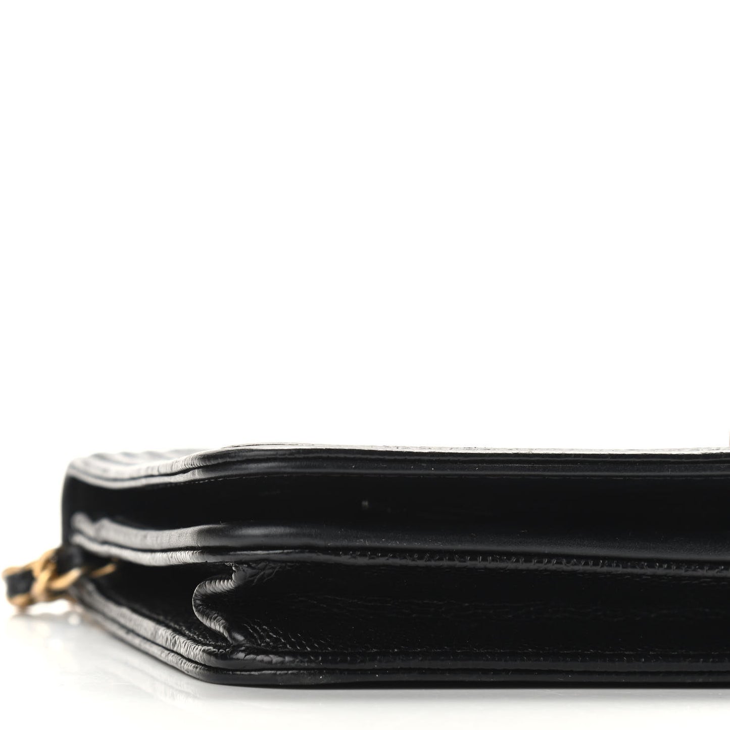 Caviar Chevron Quilted Boy Wallet On Chain WOC Black