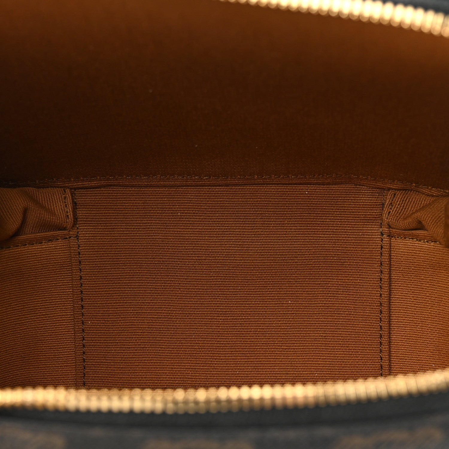 Celine Triomphe Canvas Calfskin Cuir Box On Chain Tan 5 of 11