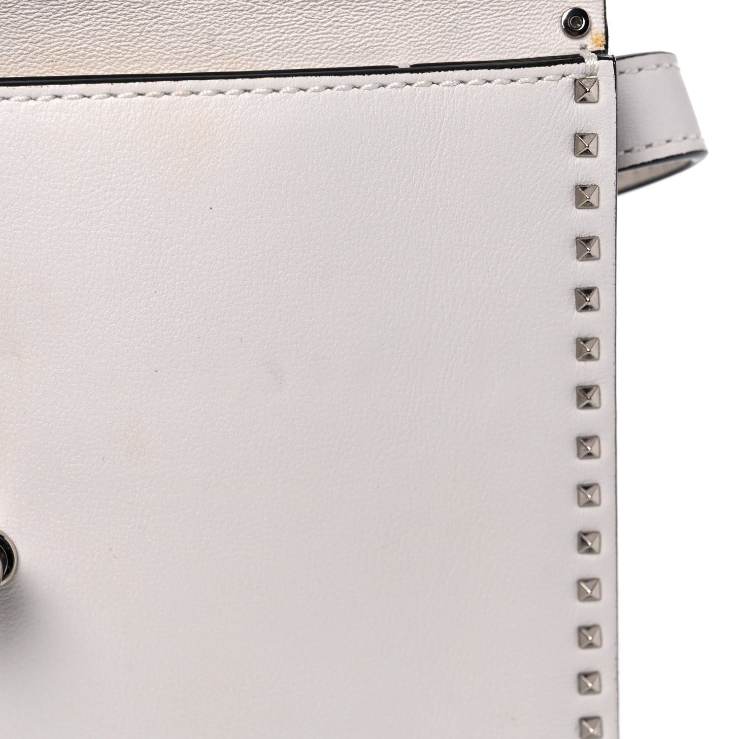 Valentino Garavani Calfskin Small Rockstud Cabana Crossbody Bag White 10 of 10