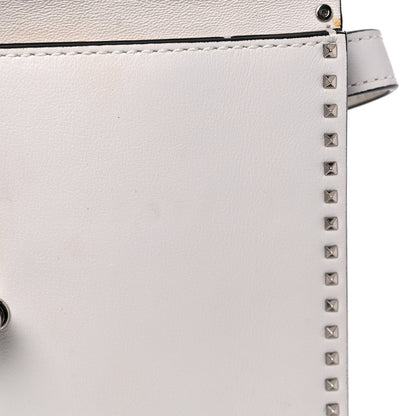 Valentino Garavani Calfskin Small Rockstud Cabana Crossbody Bag White 10 of 10