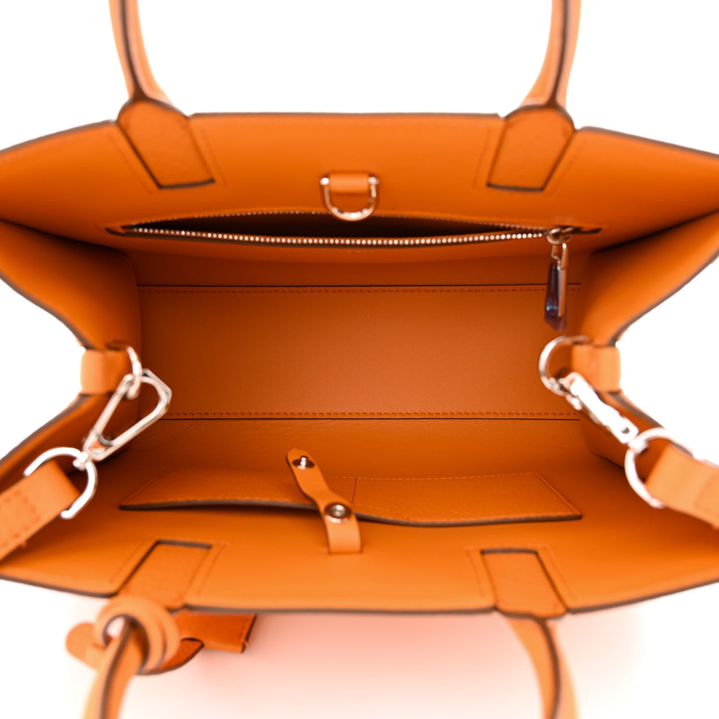 Grainy Calfskin Mini Frances Tote Orange