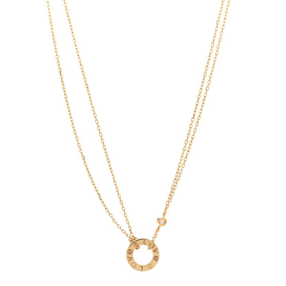 Cartier 18K Yellow Gold 2 Diamond LOVE Necklace 1 of 5