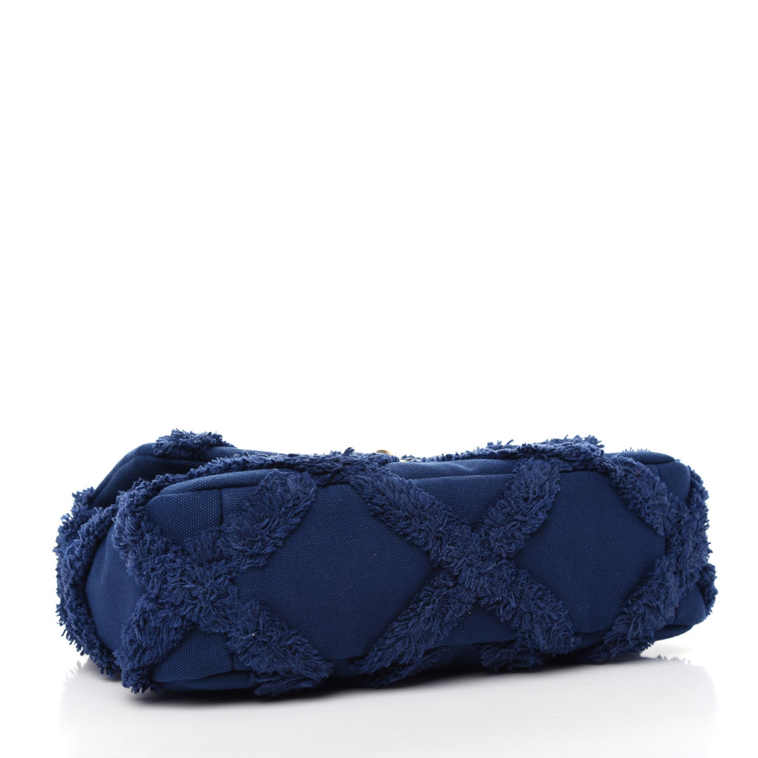 Chanel Cotton Canvas Quilted Medium Chanel 19 Flap Navy Blue 4 of 10