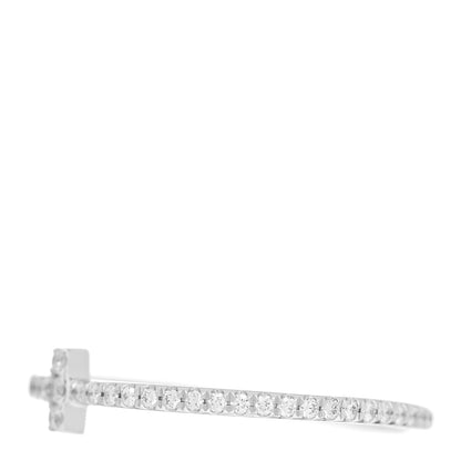 Tiffany 18K White Gold Diamond T Wire Pave Ring 58 8.5 3 of 6