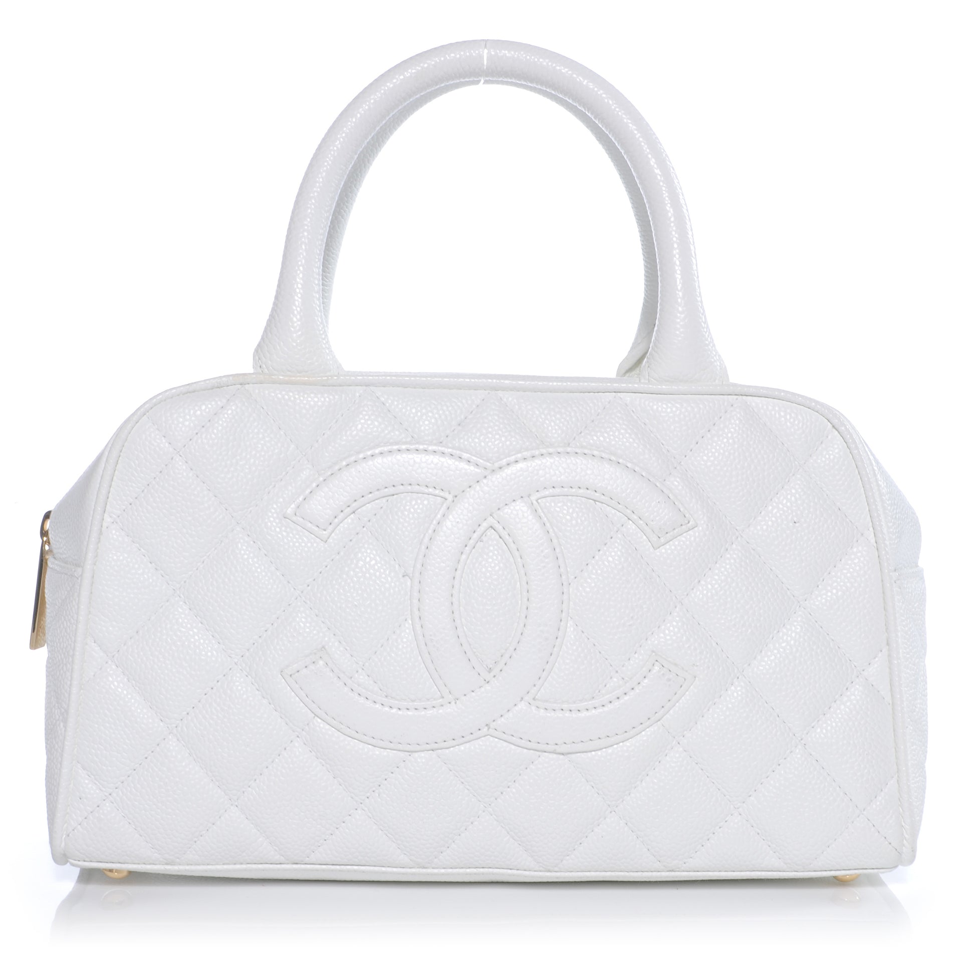 Chanel Caviar Quilted Small Bowler White 1 of 7