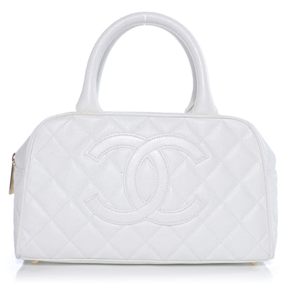 Chanel Caviar Quilted Small Bowler White 1 of 7