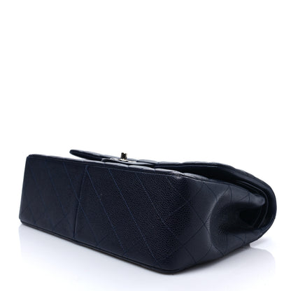 Chanel Caviar Quilted Jumbo Double Flap Navy Blue 8 of 8
