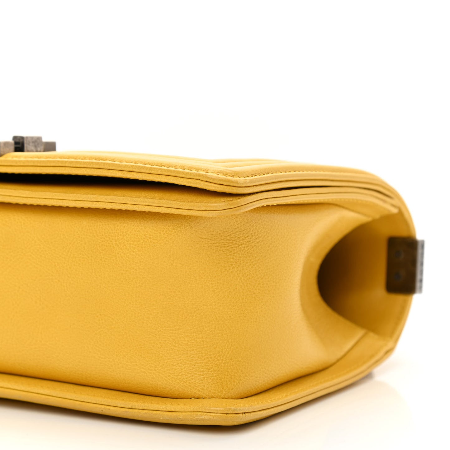 Calfskin Quilted Medium Boy Flap Yellow