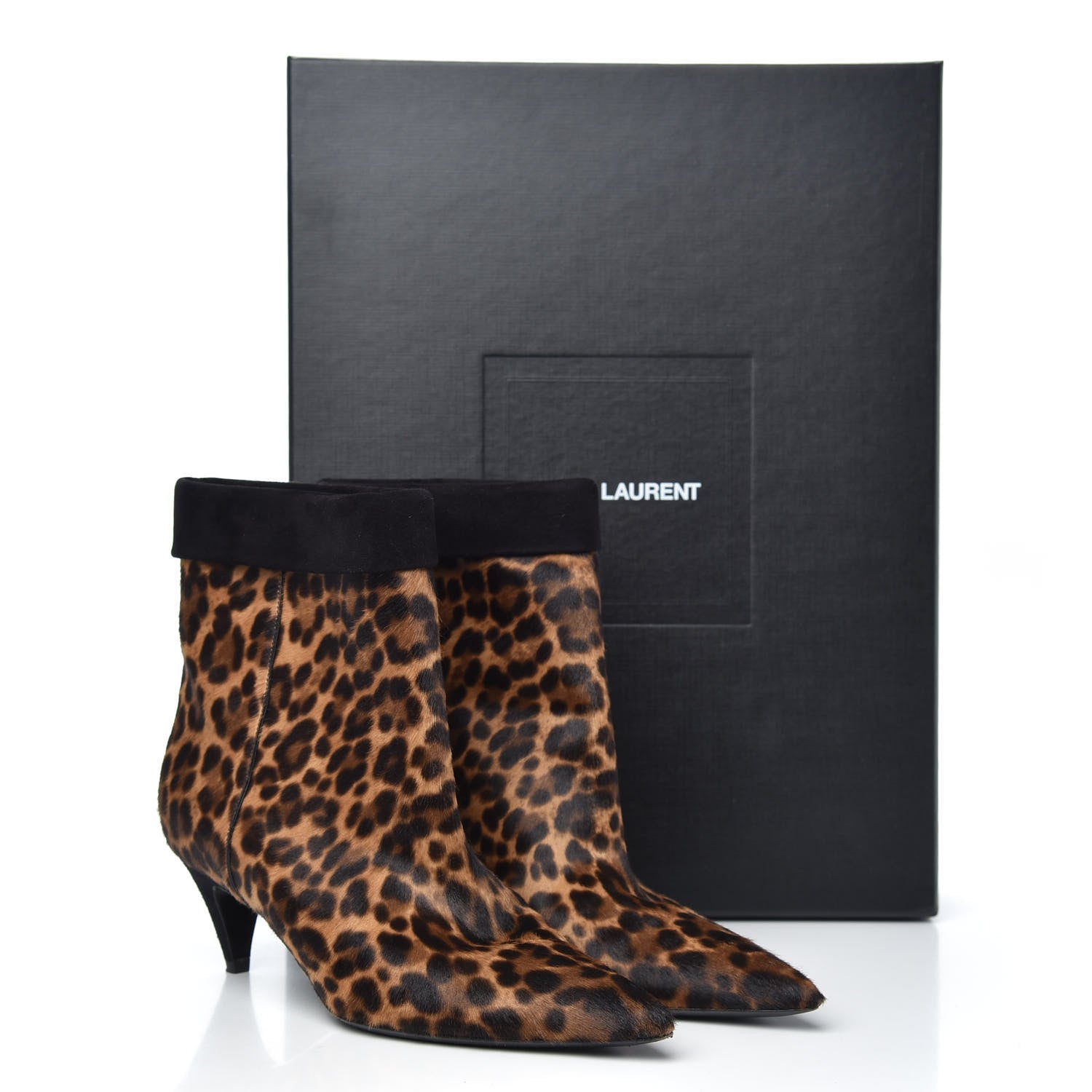 Saint Laurent Pony Hair Leopard Printed Charlotte Booties 37 Naturale 8 of 8