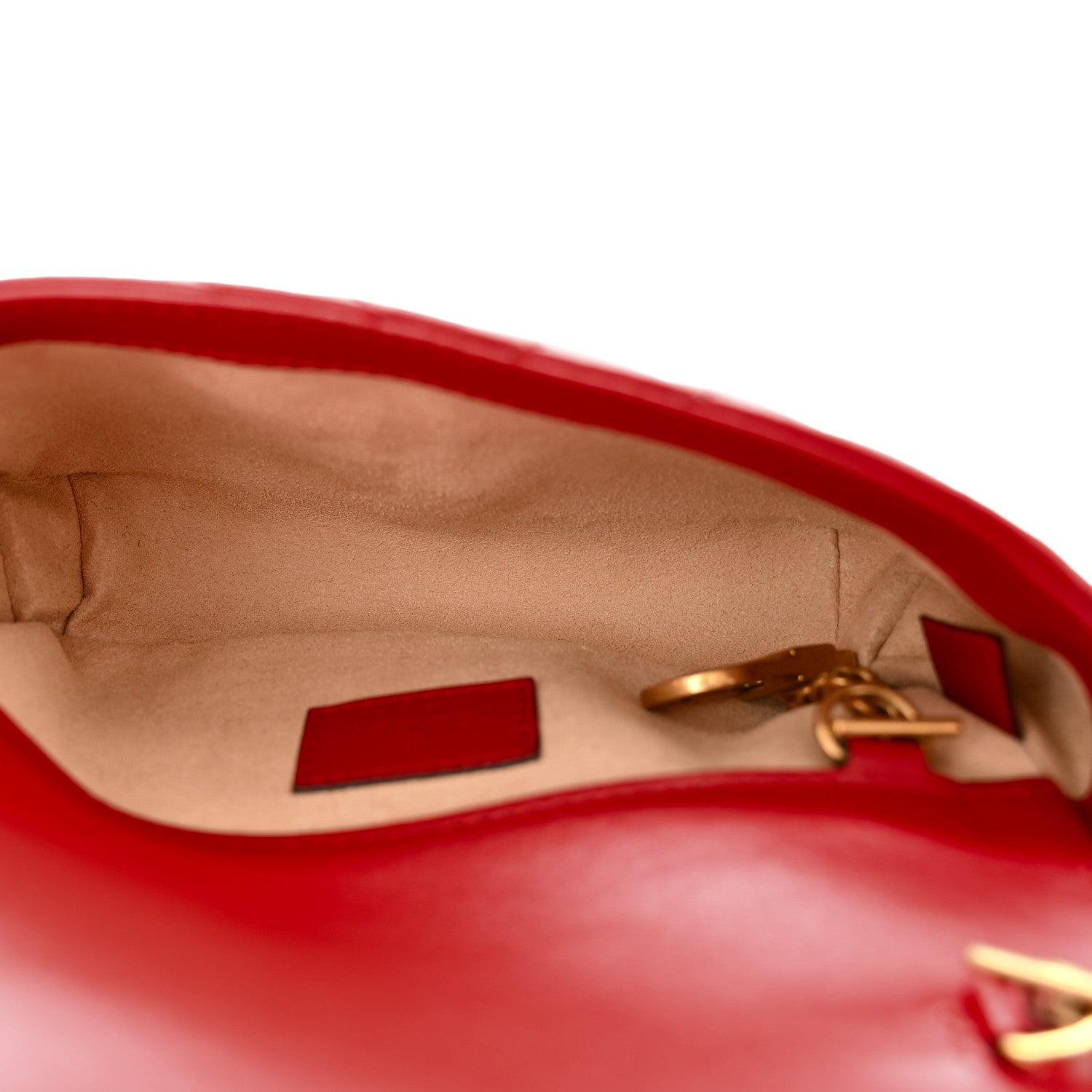 Gucci Calfskin Matelasse Super Mini GG Marmont Shoulder Bag Hibiscus Red 5 of 10