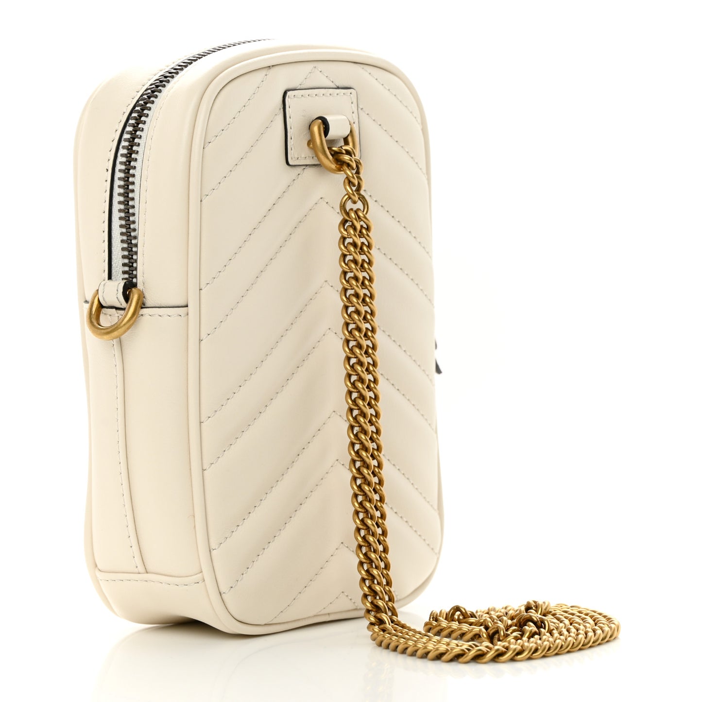 Calfskin Matelasse GG Marmont Mini Bag Coin Purse Mystic White Perfect Pink