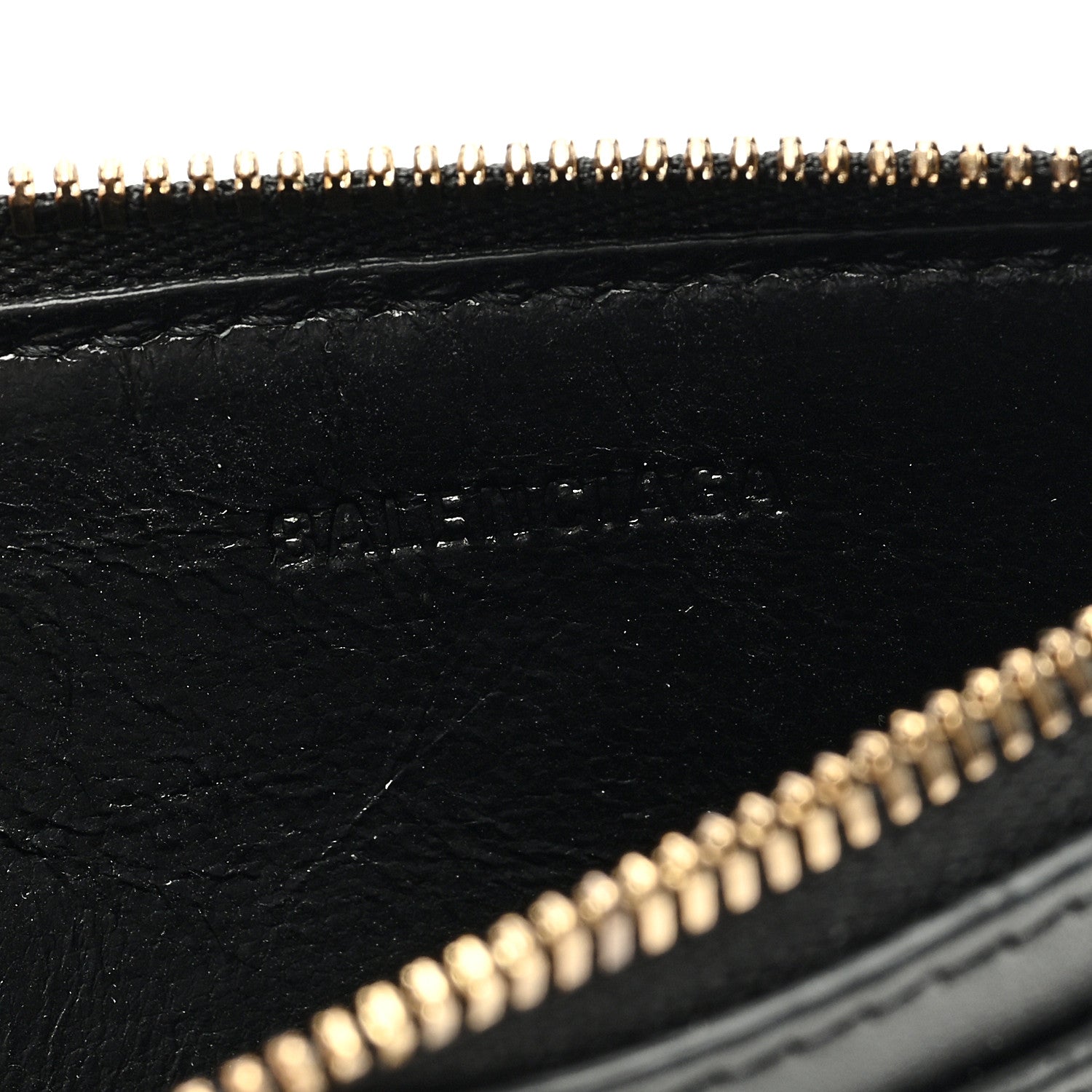 Balenciaga Grained Calfskin Neo Classic Brass Hardware Long Coin Case Card Holder Black 6 of 7