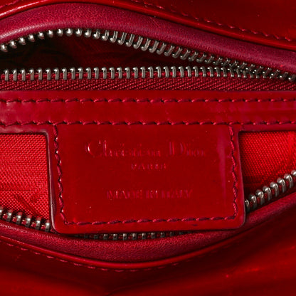 Christian Dior Patent Cannage Medium Lady Dior Burgundy Red 6 of 10
