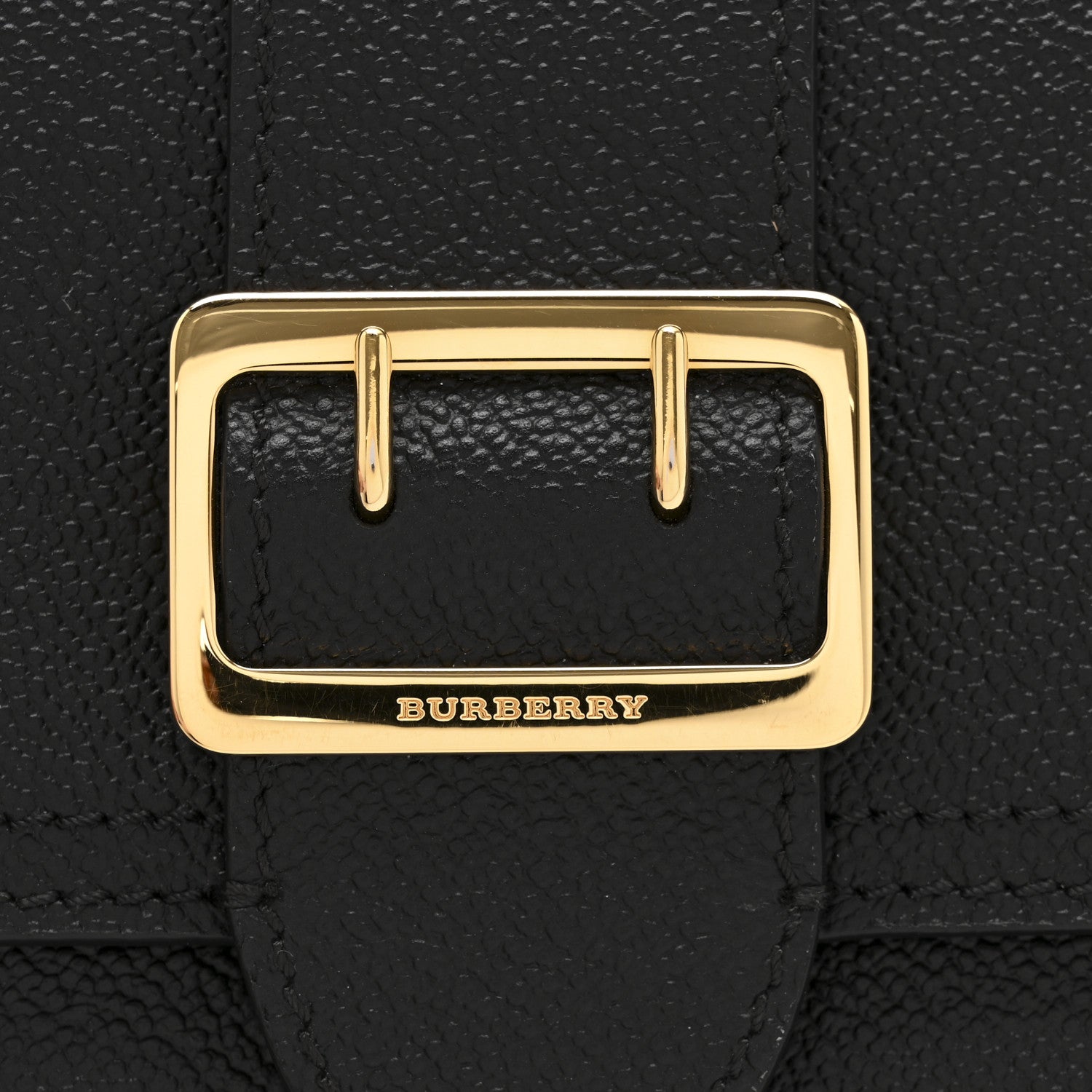 Burberry Grainy Calfskin Buckle Detail Flap Wallet Black 10 of 11