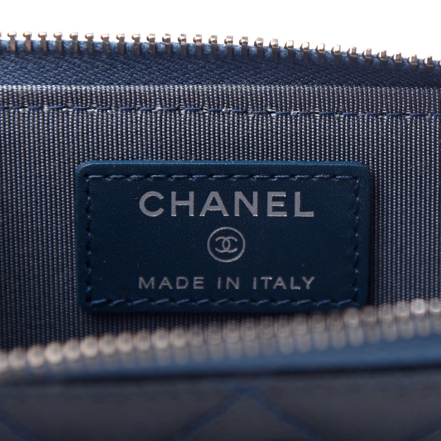 Caviar Quilted Key Holder Case Navy