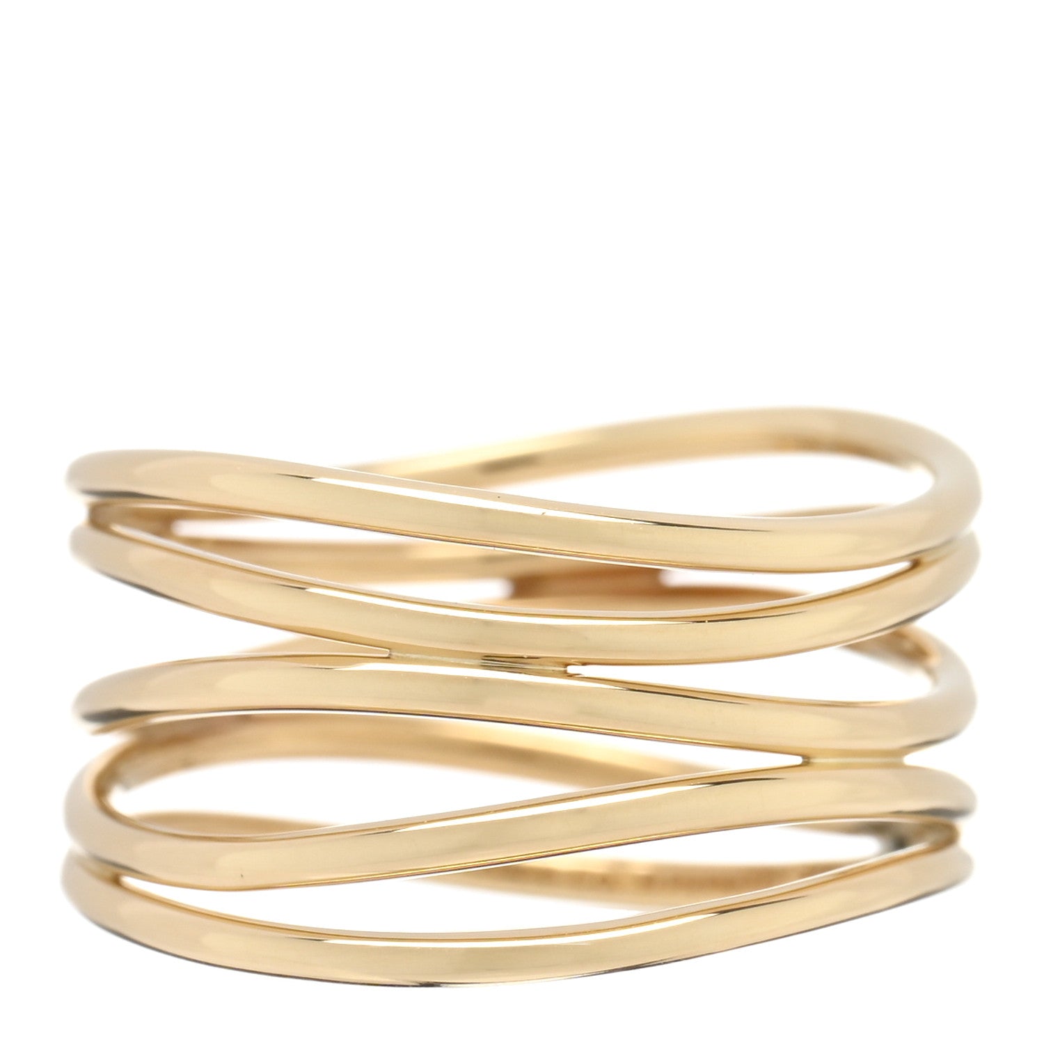 Tiffany 18K Yellow Gold Elsa Peretti 5 Row Wave Ring 50 5.5 1 of 4