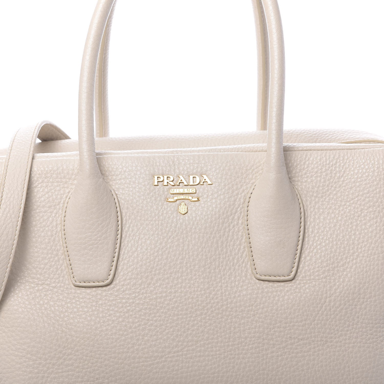 Prada Vitello Daino Top Handle Shoulder Bag Talco 10 of 12