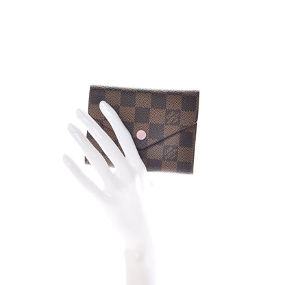 Louis Vuitton Damier Ebene Victorine Wallet Rose Ballerine 2 of 8