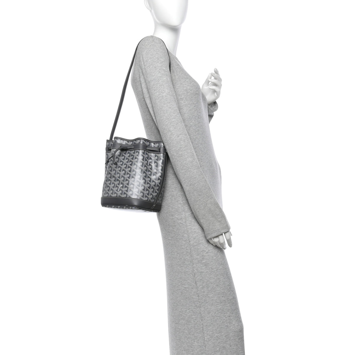 Goyardine Petit Flot Bucket Bag PM Grey