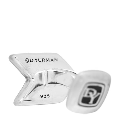 David Yurman Sterling Silver Black Onyx Chevron Stone Cufflinks 3 of 3