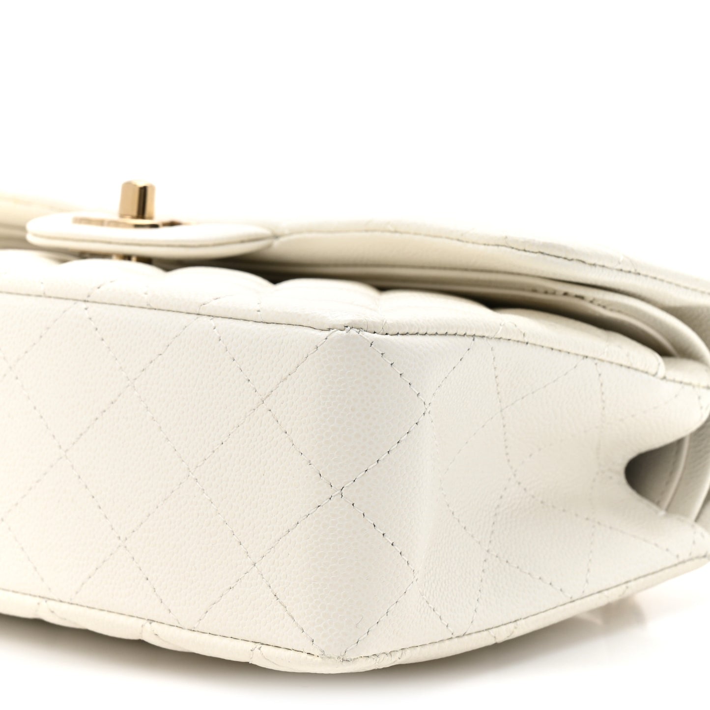 Caviar Quilted Small Double Flap White