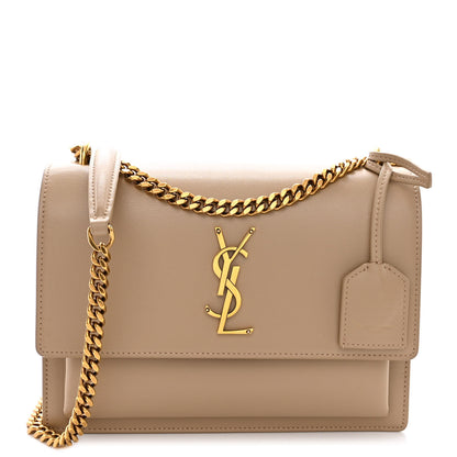 Saint Laurent Calfskin Medium Monogram Sunset Dark Beige 1 of 12