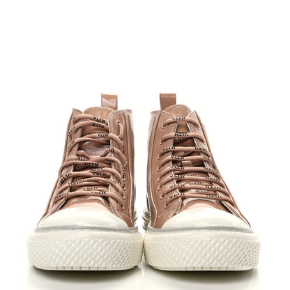 Valentino Garavani Patent Calfskin Womens Giggies High Top Sneakers 38.5 Rose Cannelle 2 of 7