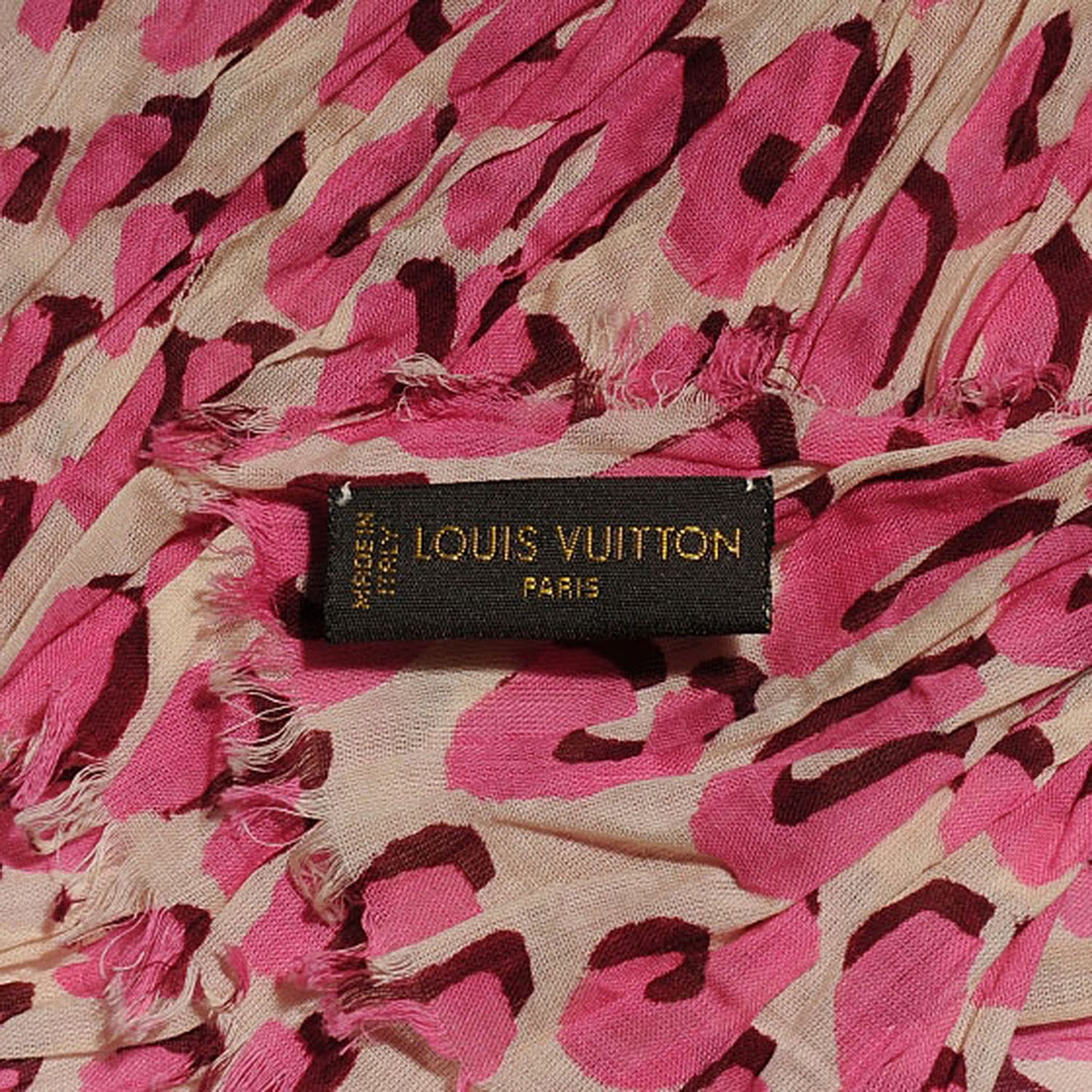 Cotton Leopard Pareo Blanc Corail