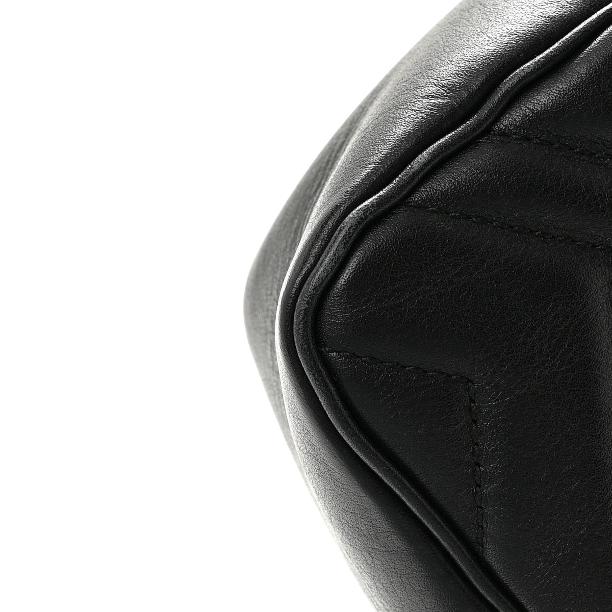 Calfskin Matelasse Super Mini GG Marmont Shoulder Bag Black