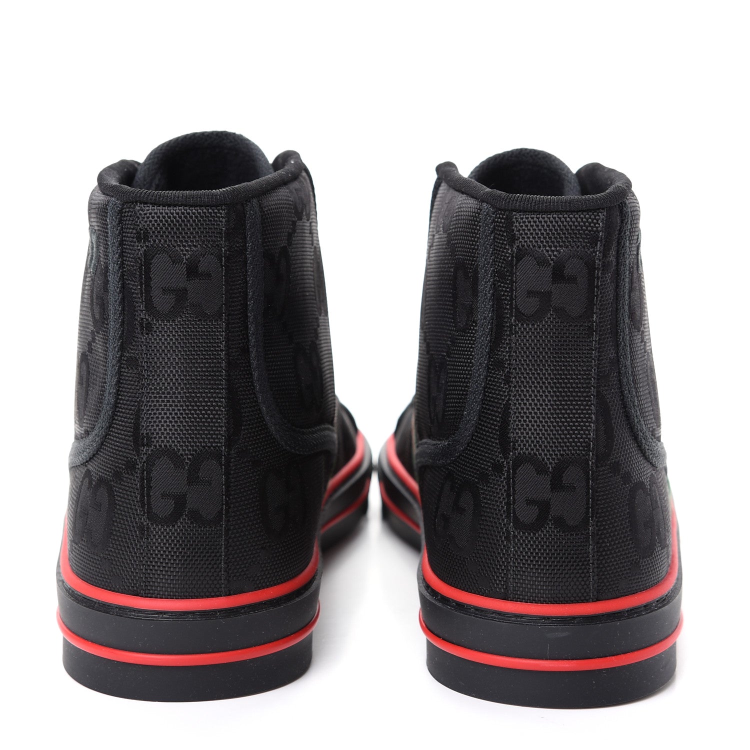 Gucci Econyl Nylon Web Monogram Off The Grid Mens 1977 Tennis High Top Sneakers 9 Black 7 of 10