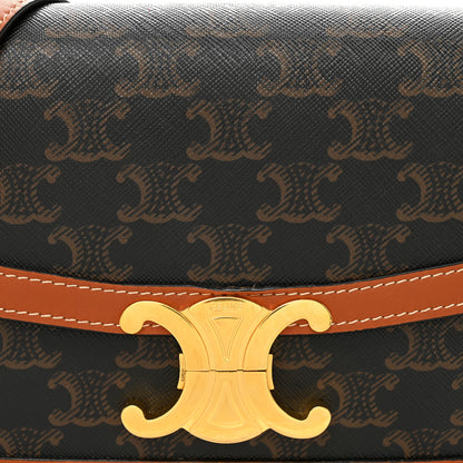Celine Calfskin Triomphe Canvas Teen Triomphe Bag Tan 9 of 12