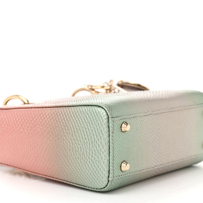 Christian Dior Karung Gradient Mini Lady Dior Pink Green 9 of 11
