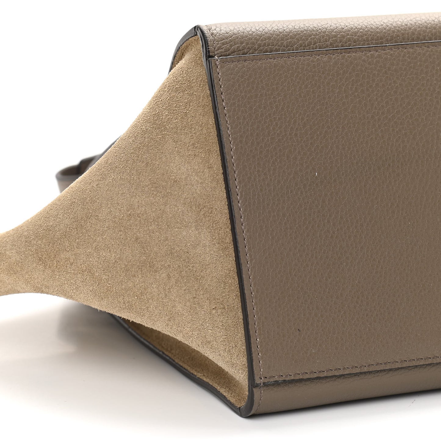 Drummed Calfskin Suede Small Trapeze Souris