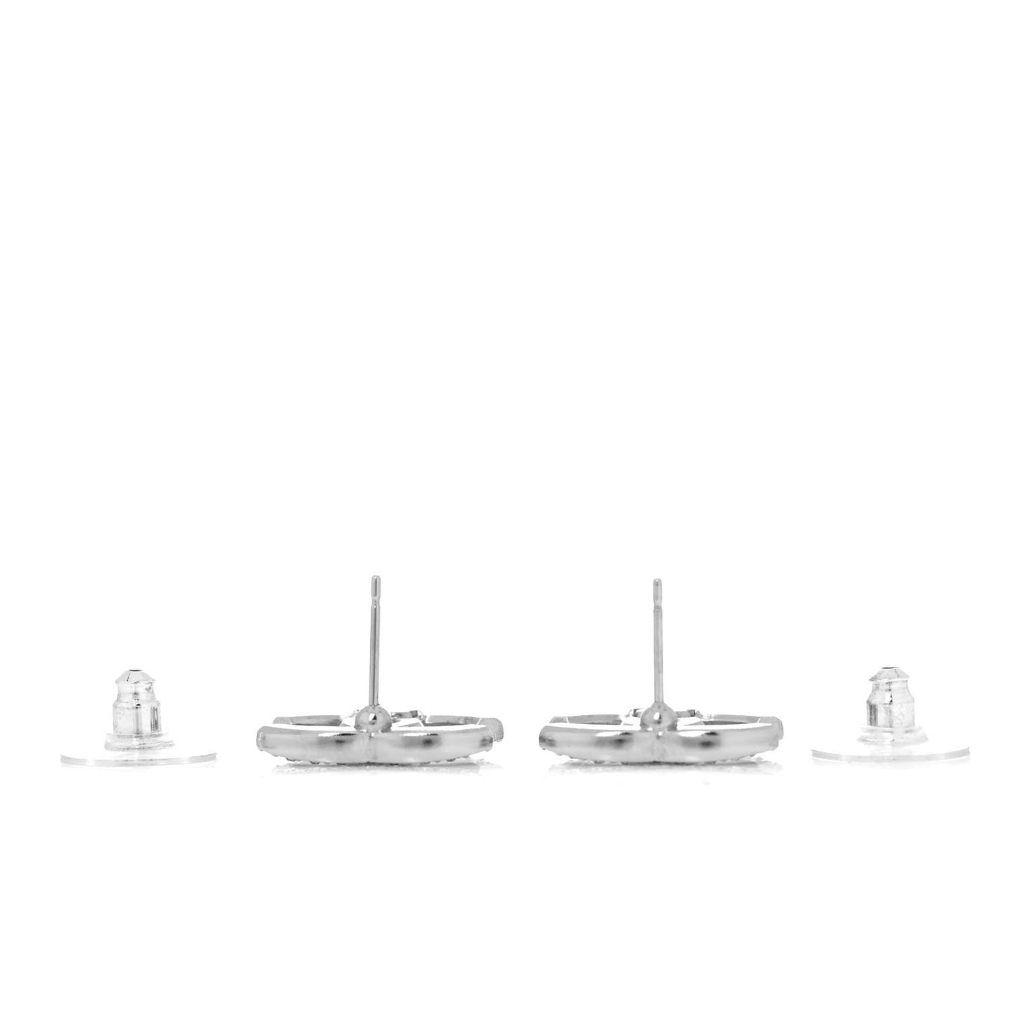 Crystal CC Earrings Silver