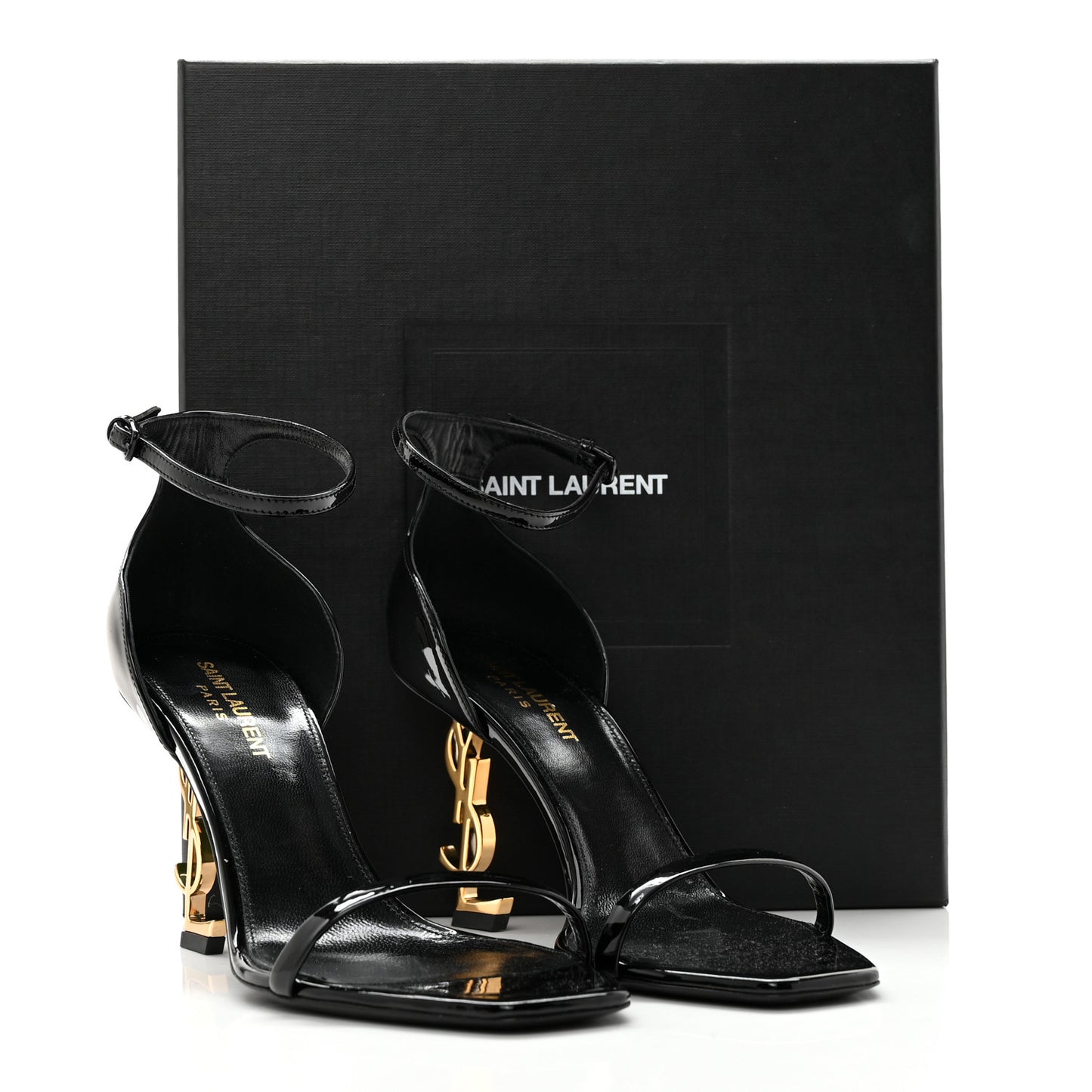 Patent Calfskin Opyum 85 Sandals 39 Black