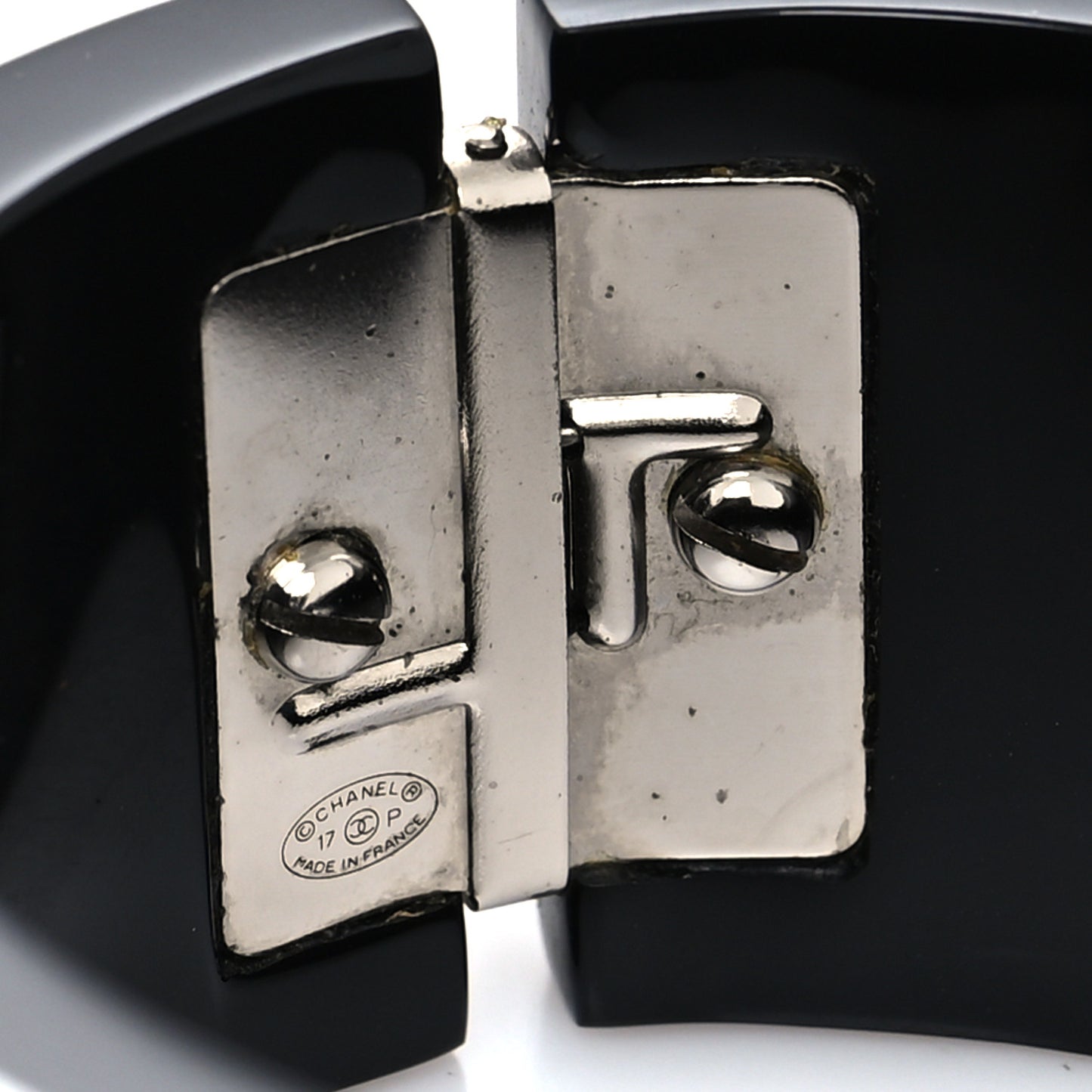 Resin CC Cuff Bracelet Black White