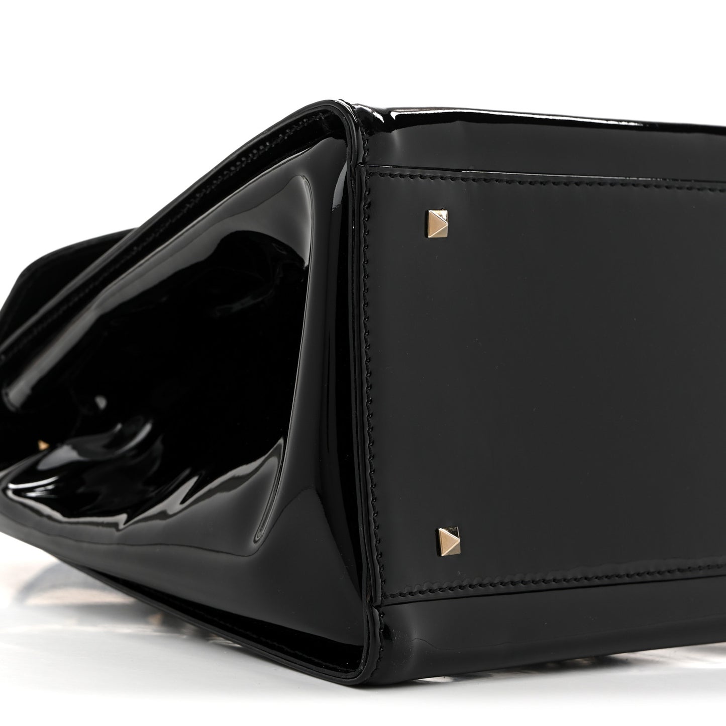 Patent Rockstud Tote Black