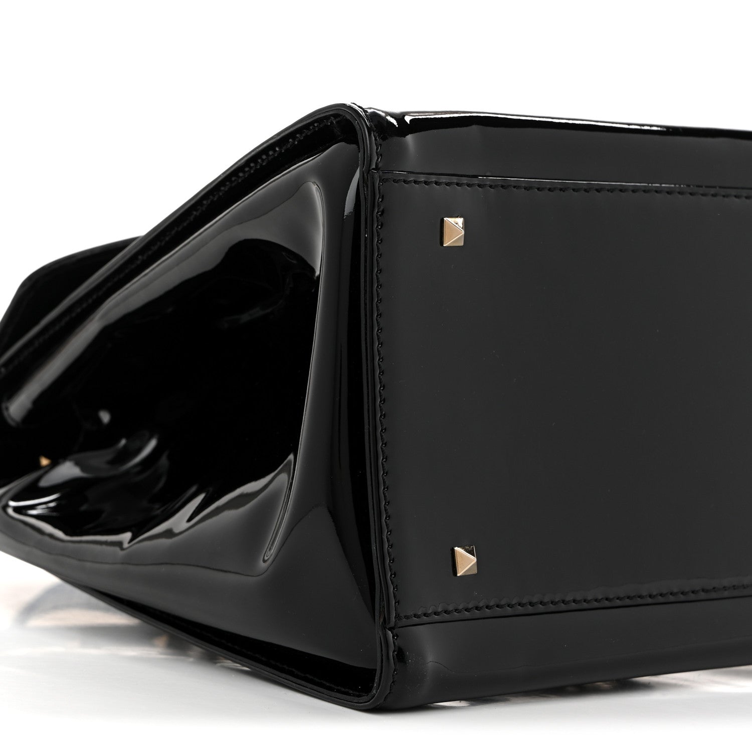 Valentino Garavani Patent Rockstud Tote Black 8 of 13