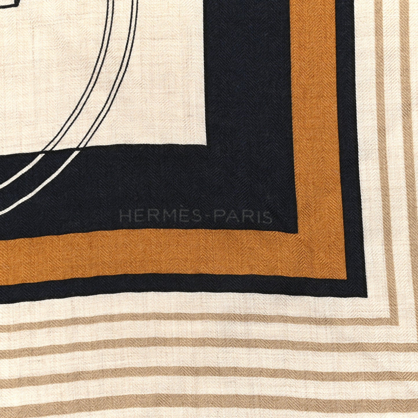 Cashmere Silk Ex-Libris Giant Triangle Scarf Natural Black Gold