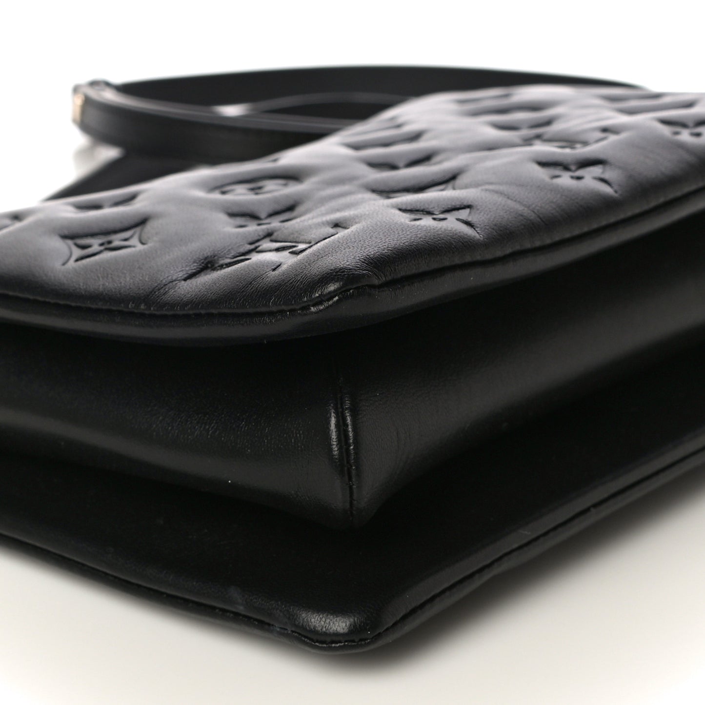 Lambskin Embossed Monogram Coussin BB Black
