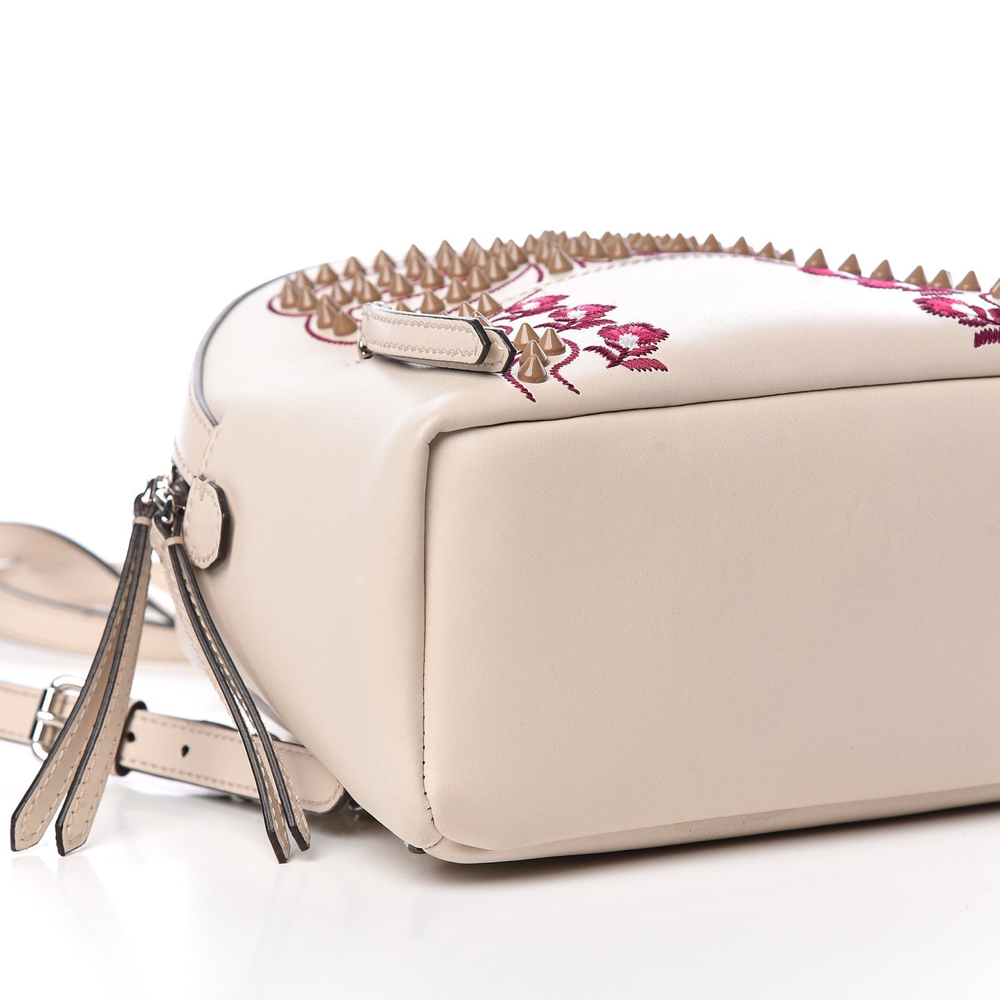 Vitello Liberty Flowers and Bows Studded Mini Backpack Camelia