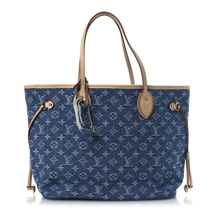 Louis Vuitton Monogram Denim Neo Neverfull MM Blue 1 of 10
