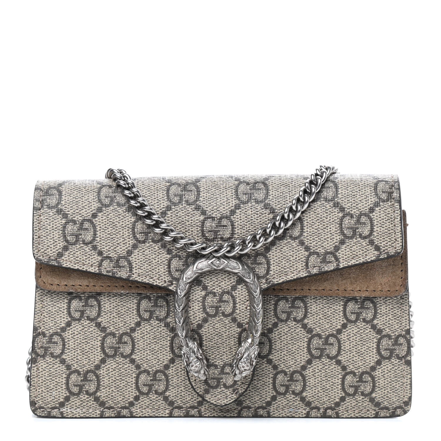 Gucci GG Supreme Monogram Super Mini Dionysus Shoulder Bag Taupe 1 of 11